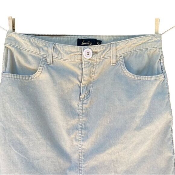 Vintage Hurley Corduroy Kaki Tan Y2K Skirt Size 3 - Picture 2 of 12